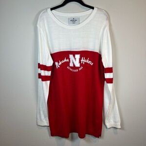 Nebraska Cornhuskers Women’s Sweater Red White Long Sleeve Emerson Street  Sz XL